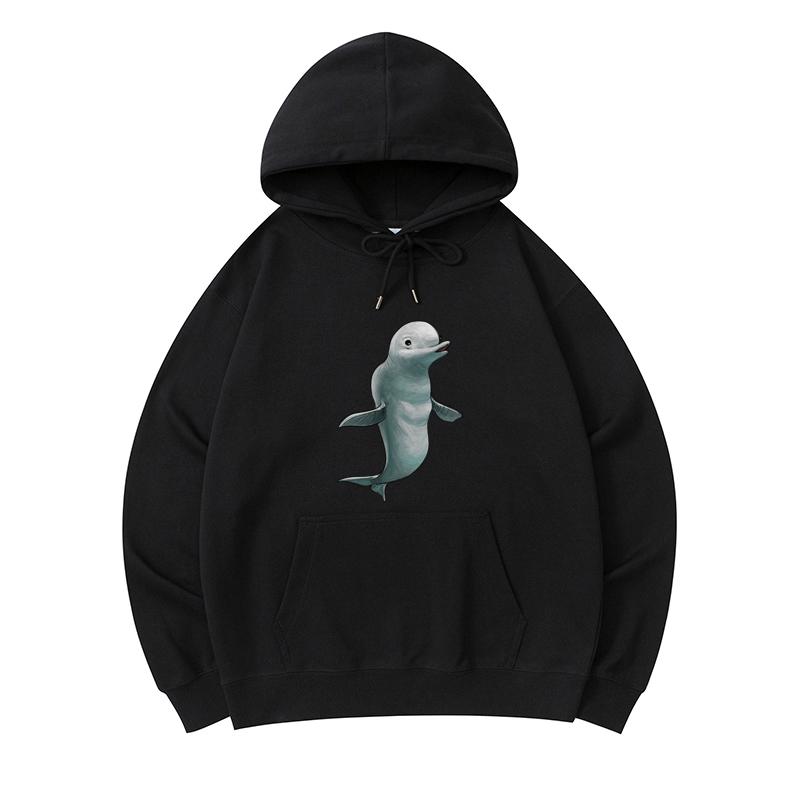 

300 GSM Men s Healthy Cotton Hoodies Dolphin Print Premium Cotton Sweatshirt