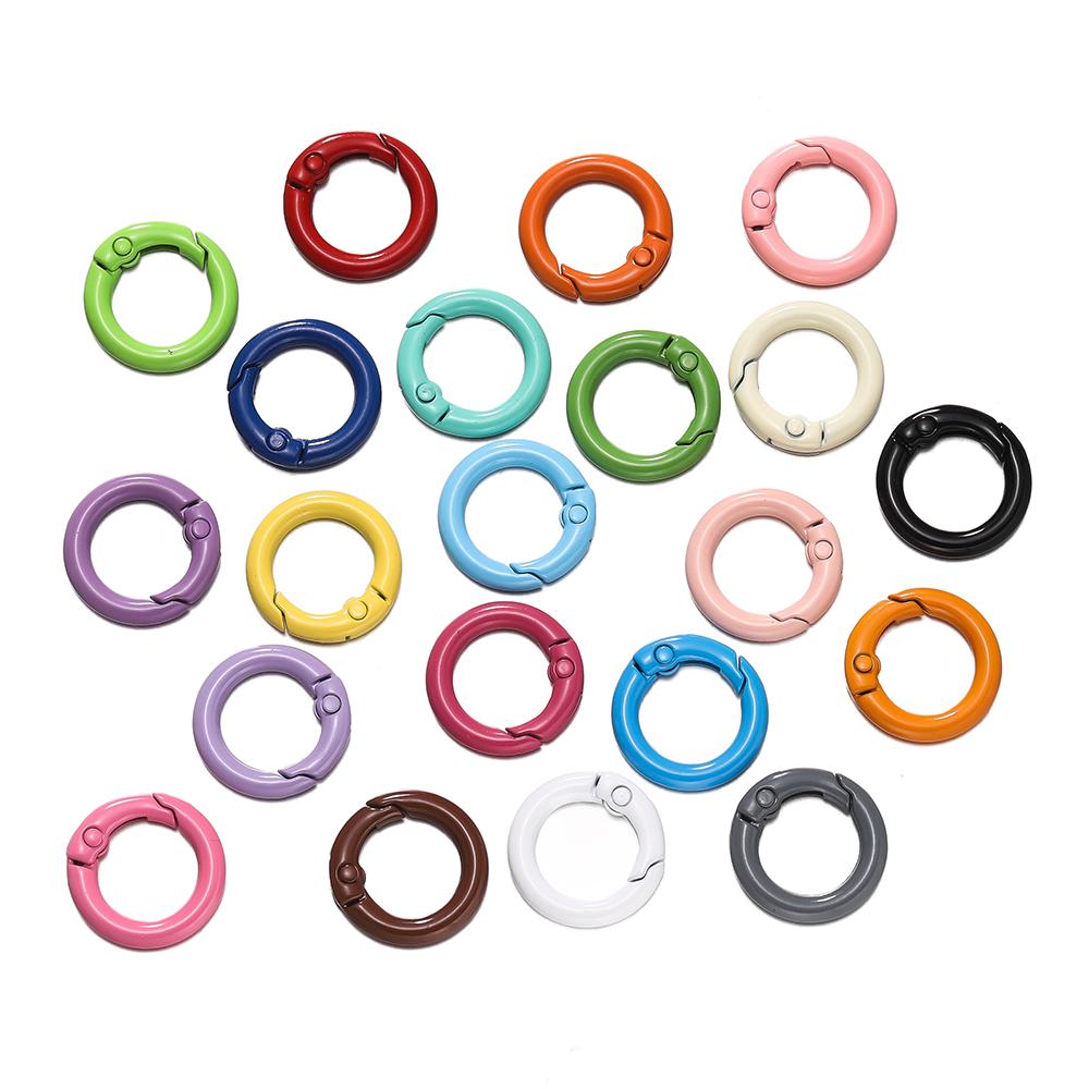 5Pcs Colorful O Ring Spring Clasp Openable Round Carabiner Keychain Clips Hook Dog Chain DIY Jewelry Buckle Connector