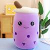 Popular bubble tea cup throw pillow large creative fruit milk tea doll plush toy