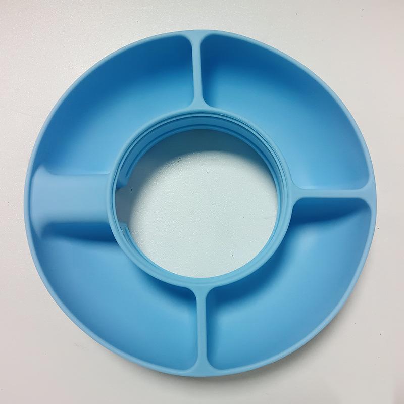 Silicone Snack Bowl Food-Grade Reusable Snack Ring Lightweight Candy Platter with 4 Compartments for Stanley Cup 40oz 30oz