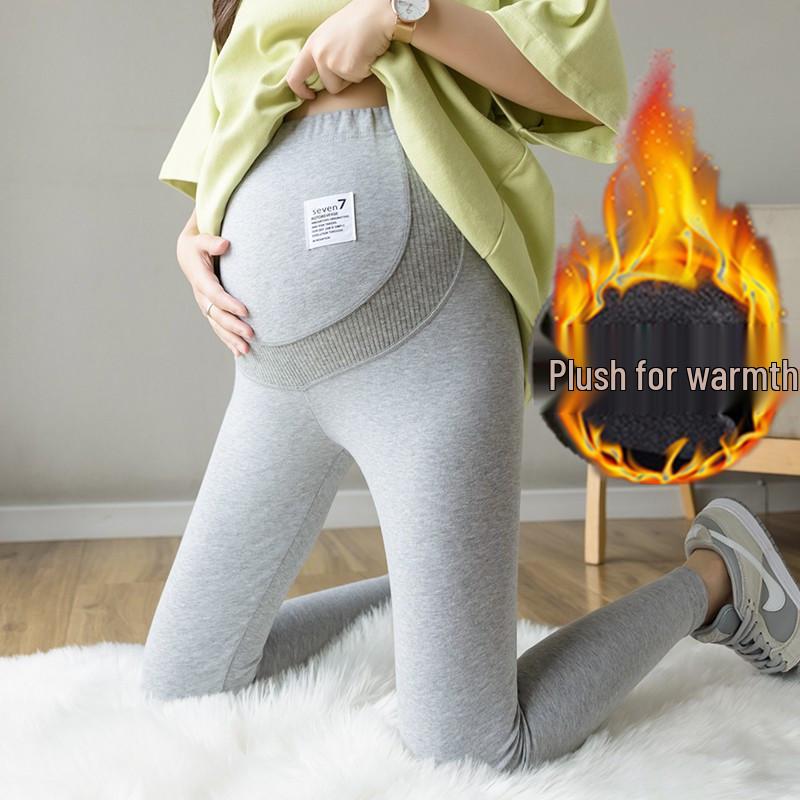 In-Stock Maternity Leggings: Soft, Warm Cotton, Plus Velvet, Elastic Fit for Spring, Autumn & Winter