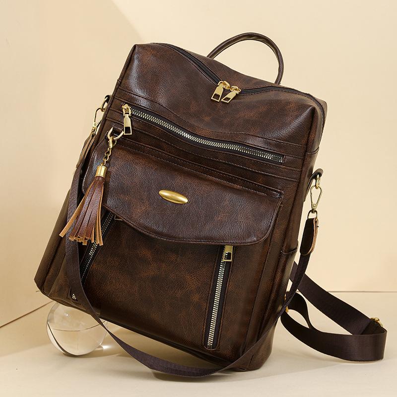 A High-end Soft-leather, Large-capacity Business Commuting Travel Backpack