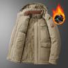 Men's Mid-Length Winter Coat, Fleece-Lined and Extra Thick for Middle-Aged and Elderly