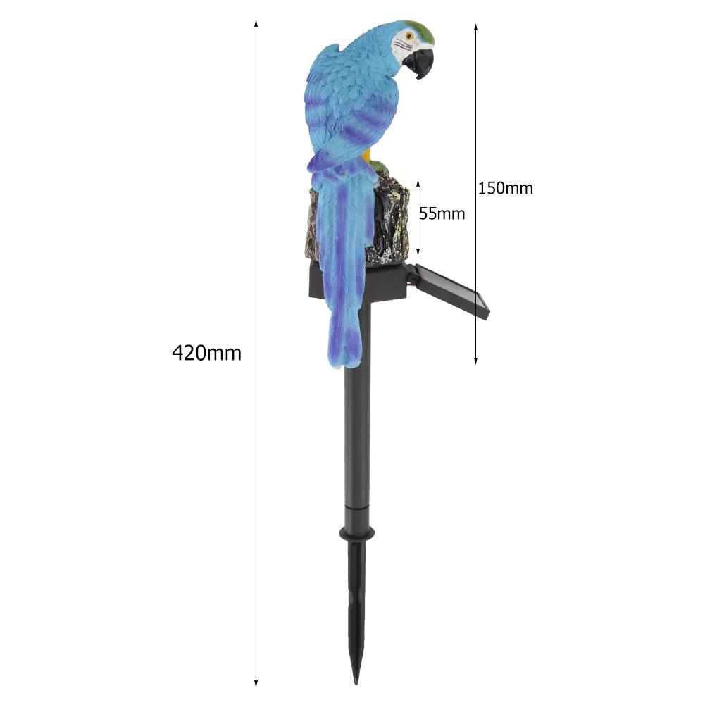 Lawn Ground Light Resin Macaw Ground Light IP55 Waterproof Garden Landscape Light 600MAH Solar Yard Lamp Vivid for Yard Garden