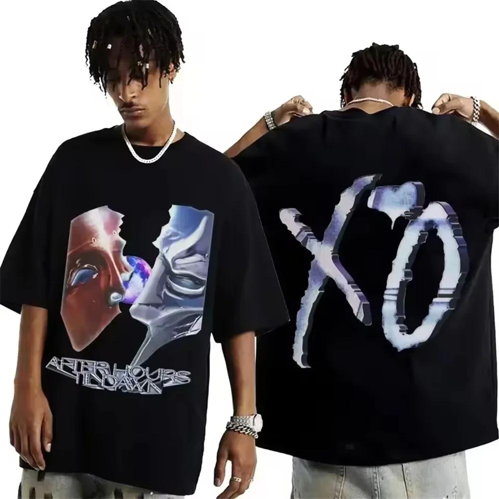 2026 Summer Pop Rapper The Weeknd Xo Album Graphic T Shirts Men Fans Hip Hop New Short Sleeve 100 Pure Cotton Printed Tshirt