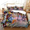 Graffiti Duvet Cover Set KingQueen Size Kid Boys Youth Modern Wall Urban Street Art Painting Polyester Bedding Set Pillowcases