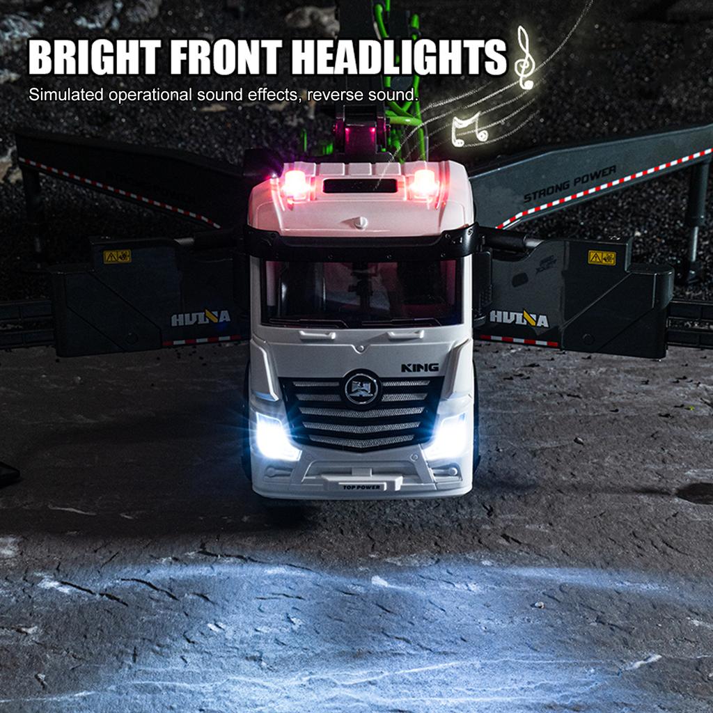 Concrete Pump Truck Toy, 2.4G Remote Control Diecast Construction Vehicles with Working Water Pump, Lights and Sounds