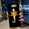 Phone Case For LG V30/V30 Plus/V30S ThinQ/V35 ThinQ Soft Silicone Beautiful Trendy Crown Letter Pattern Black Case Casing