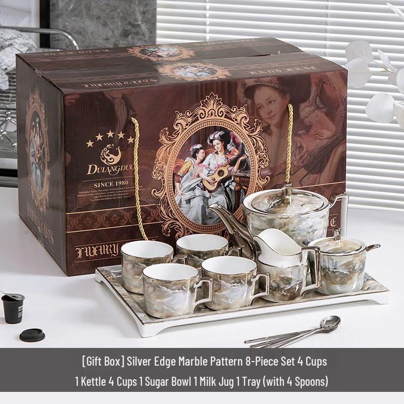 Light Luxury European Ceramic Coffee Cup and Saucer Set