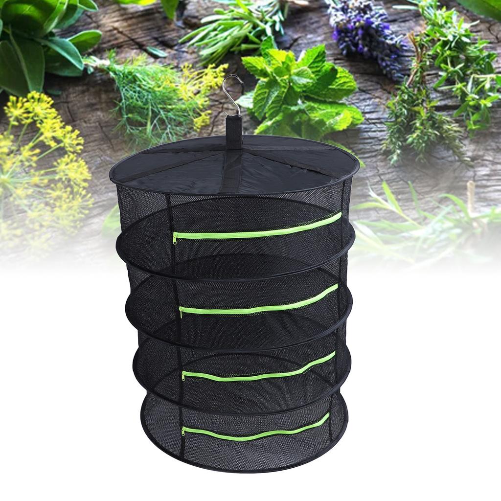 Kräutertrockengestell mit Öffnung, mehrlagiges, vielseitiges Hänge-Trockennetz für Growboxen, Obst, Gemüse