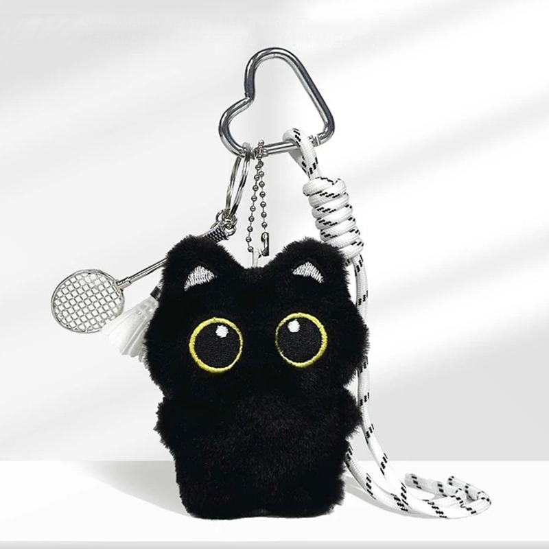 

Милый мультяшный брелок в виде черного кота, подвеска для сумки, украшение для подвешивания на рюкзак, милая маленькая кукла-котенок, животное, брелок для ключей от машины, детский подарок