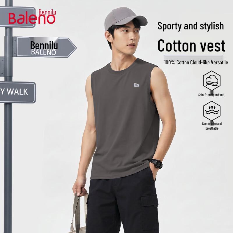 Baleno Men s Little Whale Loose Fit Cotton Tank Top 5XL