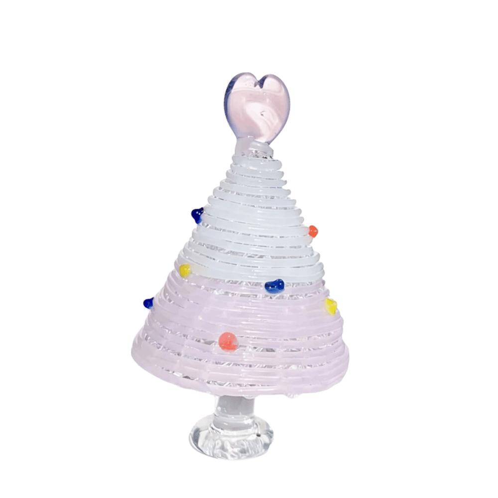Home Decor Christmas Tree Figurines Brushed Glass Christmas Decoration Crystal Christmas Tree Gift
