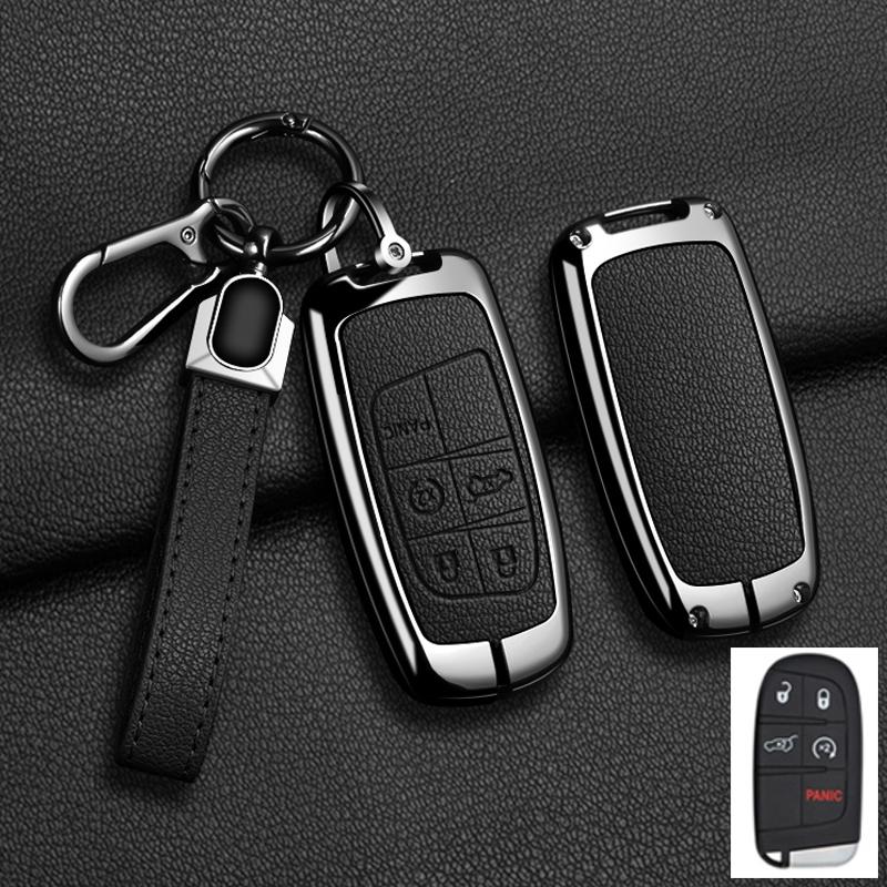 Housse Porte-Clés en Alliage de Zinc Automatique Adaptée Pour Jeep Grand Cherokee Wk2 Kl Wrangler Jk Jl Mp Patriot Renegade Commander Compass 4 5 Boutons Porte-Clés