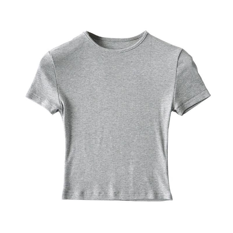 

Футболка с короткими рукавами для женщин, летняя, с высокой талией, короткая, стильная, сексуальная, для девушек, базовая рубашка XL