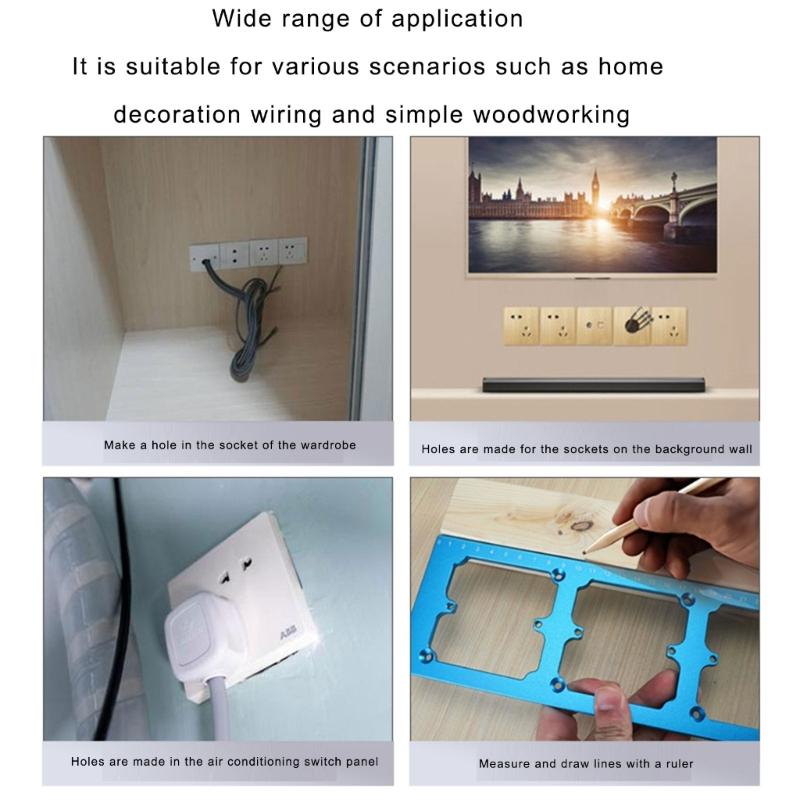 Aluminum Switching Socket Template Tool High Accuracy Provide Excellent Cutout Positioning for 86 Box Outlet Installation