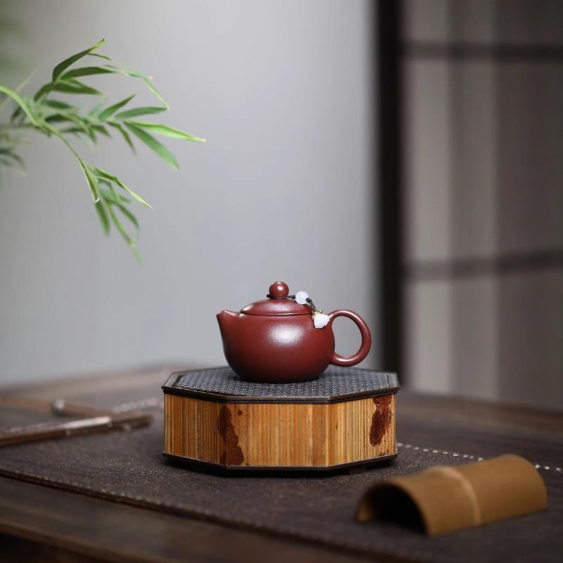 Yixing Handmade Purple Clay Teapot, Raw Ore,Small-Capacity Xishi 100cc Mini Kung Fu Tea Set