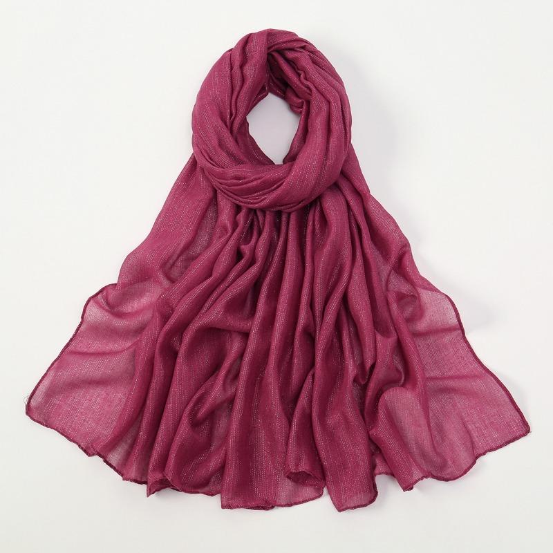 New silver silk breathable sunscreen versatile long scarf women's yarn scarf Middle Eastern women's ethnic headscarf scarf