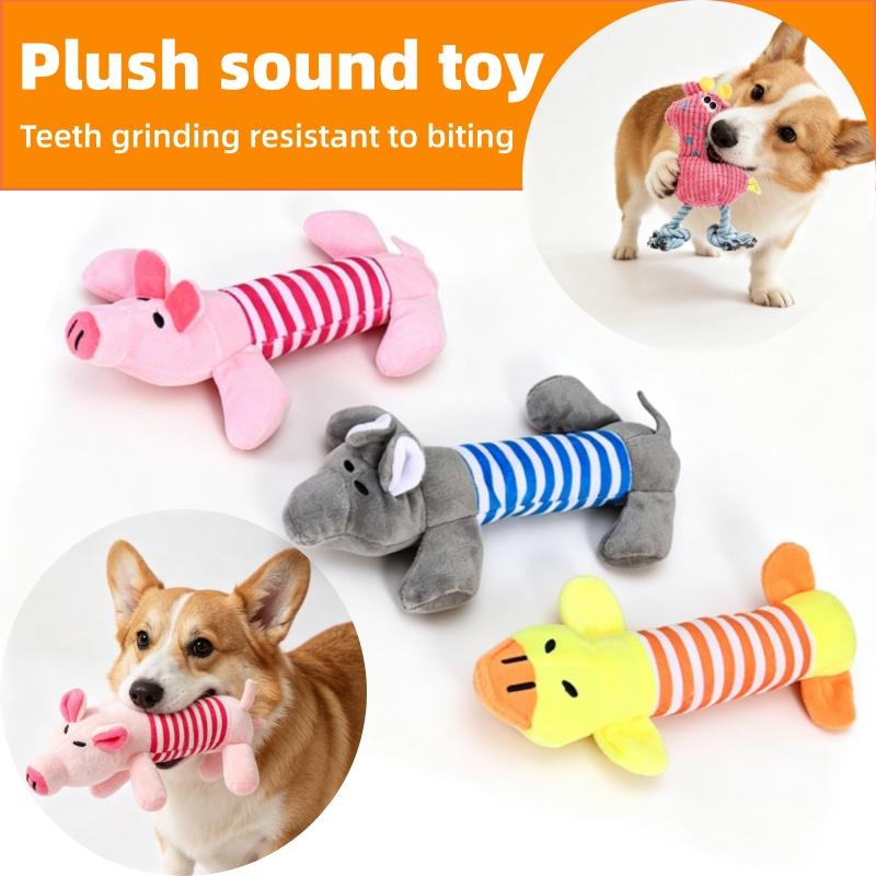 Squeaky Plush Dog Chew Toys Bite Resistant Molar Pet Toy Dog Boredom Relief Interactive Entertainment Durable Puppy Supplies