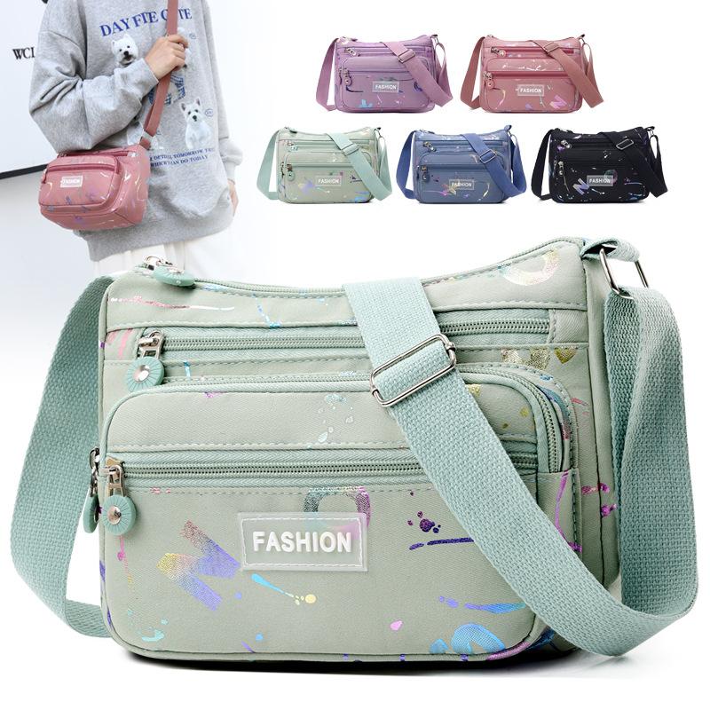New Shoulder Bag Women's Fashion Multi Layer Storage Simple Messenger Bag To Work Commuting Shopping Joker Tote Bag.