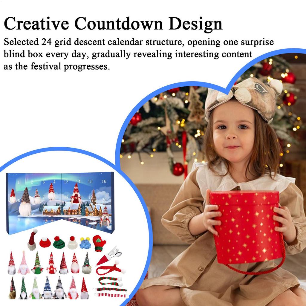 2025 Christmas Gnome Countdown Calendar Advent 24 Days Countdown Calendar Festive Toy Decor Ornament Planner For Teen Kids