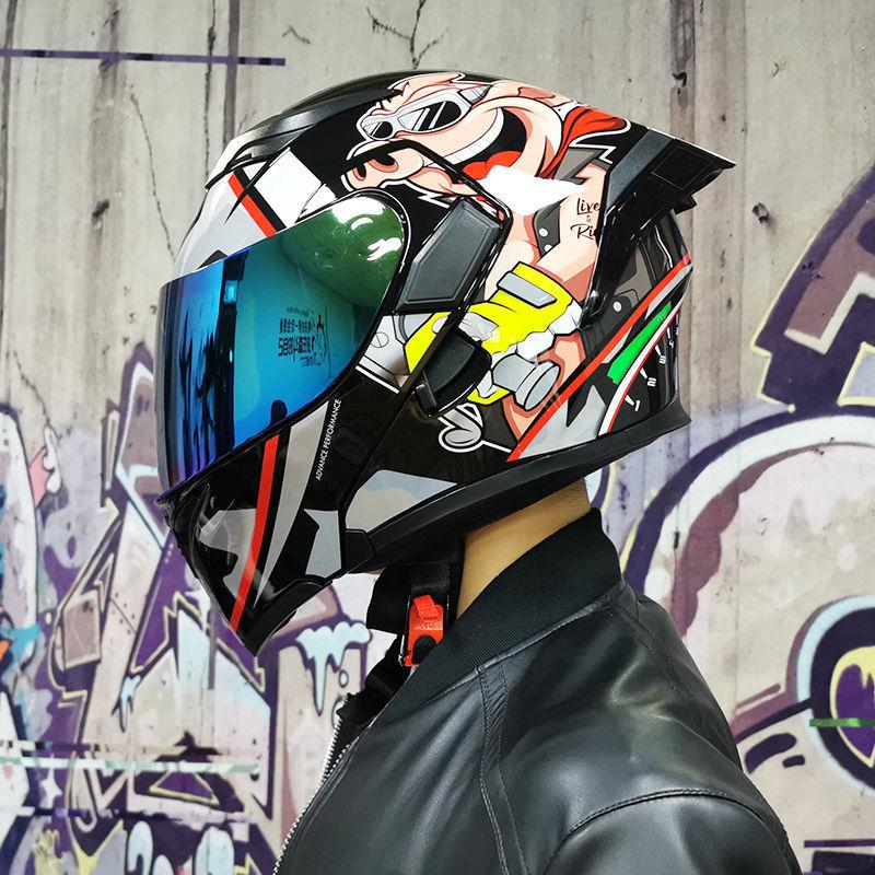 JIEKAI Motorcycle Helmet With Men's And Women's Dual Lenses Uncover Helmet / Electric Vehicle Semi Full Cover Locomotive