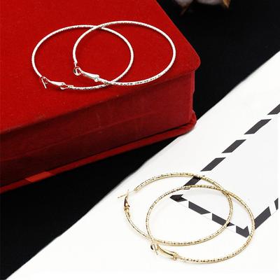 Simple Geometrical Gift Shiny Print Party Jewelry Big Circle Earrings Hoop Earrings