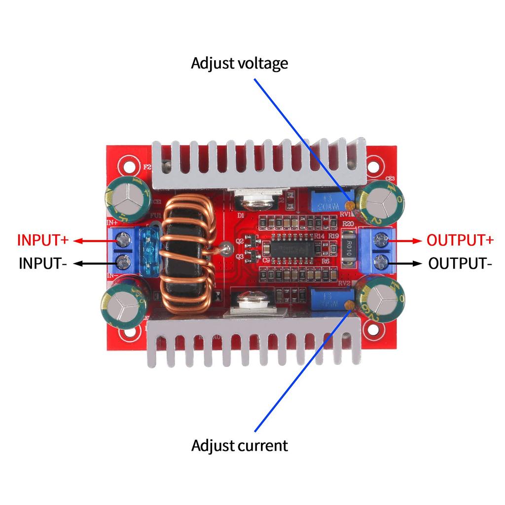 DC To DC 400W 15A(Max) 8.5-50V To 10-60V Module Step-Up Boost Converter Constant Current Power Supply LED Driver Voltage Charger