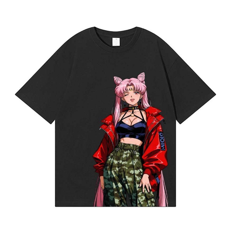 New Sailor Moon Japanese Style Classic Tee High-quality Streetwear T-Shirts Suitable for Both Men Women Summer T-shirts S