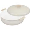 Large Tabletop for Induction and Gas Lightweight Ceramic RB-3657 Pot, 30cm, Ivory, 6-7 People, Compatible, Double-Handled Pot,
