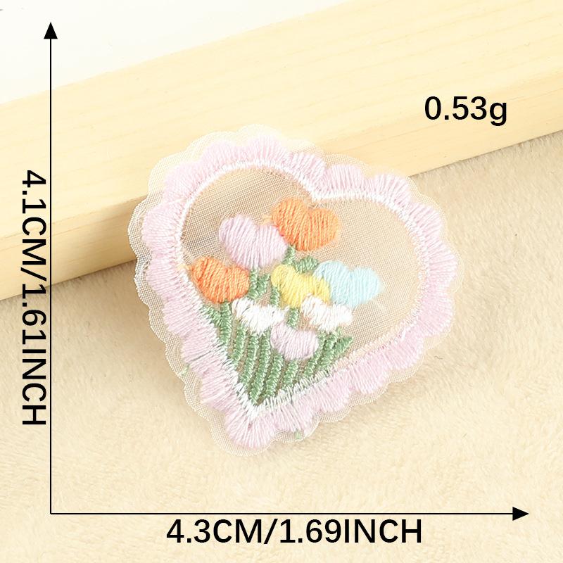 Computer Embroidery Label Cartoon Flower Cloth Label Lace Embroidery Sticker Diy Notebook Accessories Patch Sticker