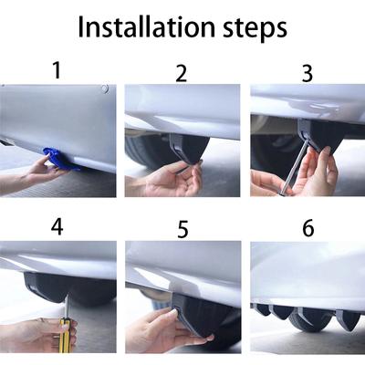 Black Universal  Rear Bumper Lip Rear Diffuser Car Shark Fins Curve Spoiler Lip Wing Splitter Anti-Crash