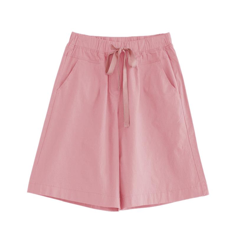 Dames Casual Shorts met Hoge Taille van Katoenen Twill - Los, Kreukvrij, Wijde Pijpen, Grote Maten, Zomerstijl