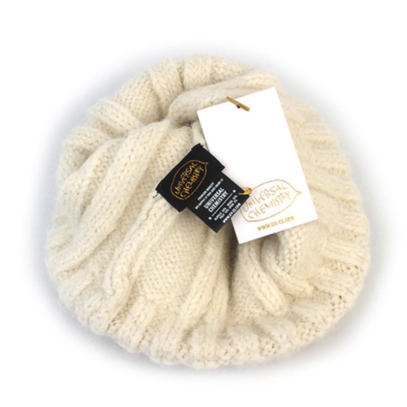 Universal chemistry wool cat ivory beanie