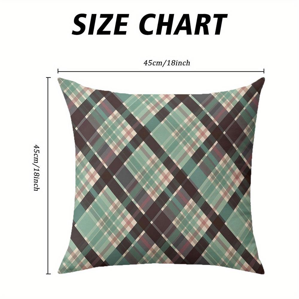 Moss Plaid Square Jacquard Pillow Cover for Sofa Office Waist Cushion Cover Home Decorative Pillowcase