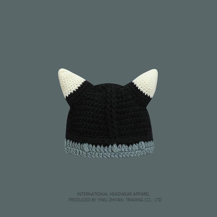 Ruffian Baby Monster Shrek Knitted Pullover Autumn and Winter Devil Long Braid Cartoon Handmade Wool Hat Tide