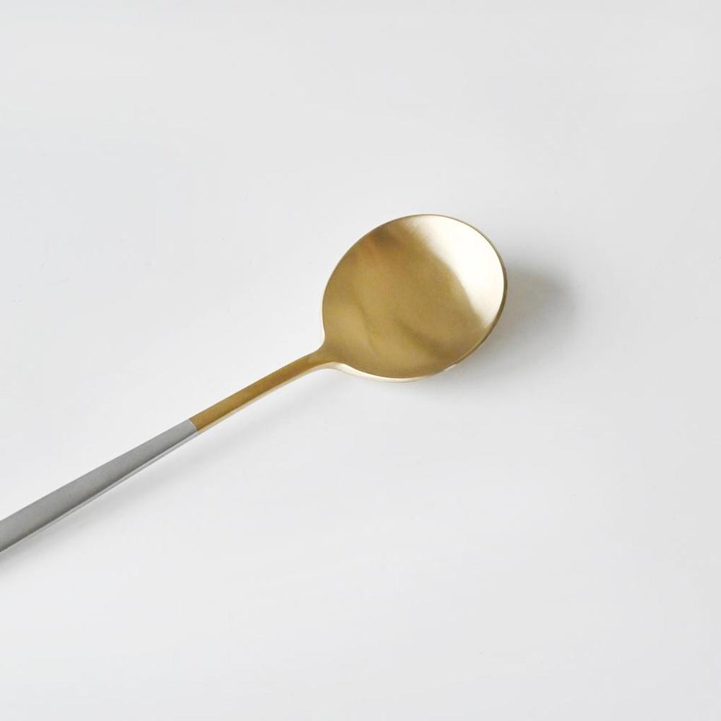 Abella Matte Stainless Steel Dessert Spoon Two-Tone