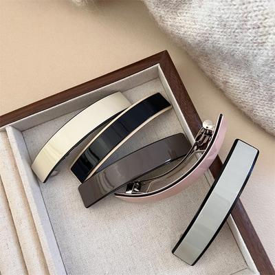 Korean Elegant Acetic Acid Low Ponytail Hairpin Spring Hairpin Hair Accessory for Fashion Women Back of Head One-word Hairpin