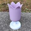 Textured Pen Holder Tulip Cute Desktop Organizer for Girls Students Smooth Surface Multi-Function Pencil Cup Desk Decor Home Office Wear-resistant