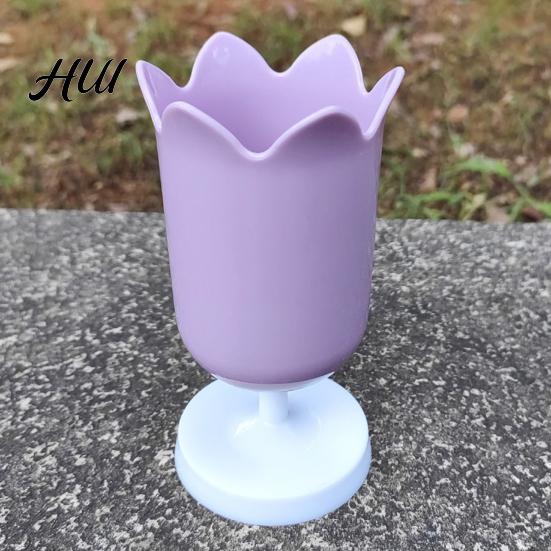 Textured Pen Holder Tulip Cute Desktop Organizer for Girls Students Smooth Surface Multi-Function Pencil Cup Desk Decor Home Office Wear-resistant
