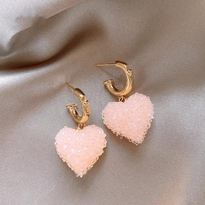C-shaped Resin Love Stud Earrings Temperament Cute High-end Earrings Fashion Light Luxury Earrings
