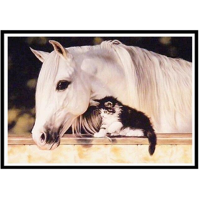 5D Diamond Painting Animal DIY Round Diamond Steed Embroidery Puzzle Mosaic Pattern Children Home Decoration Handmade Gift