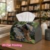1pc, 2d Flat Printing, Tissue Box Eagle Statue Sculpture Small Statue Pattern Printed Tissue Box, Durable Decorative Storage Box for Kitchen and Livin