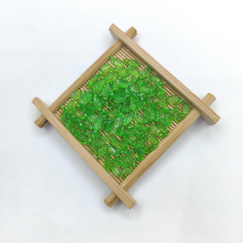 Hanmade Ornament Schmuckherstellung Acrylperlen Materialien Grün DIY Handgefertigtes Zubehör Mode Blatt Ohrring Anhänger 100 Stück