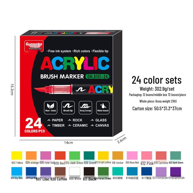 Guangna 8101 Liquid Acrylic Marker Pen, 120/240 Colors, Soft Tip for Student Art & DIY Graffiti
