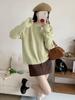 Crew neck short sweater jacket women's loose autumn 2025 new zipper knitted cardigan loose top women's trend