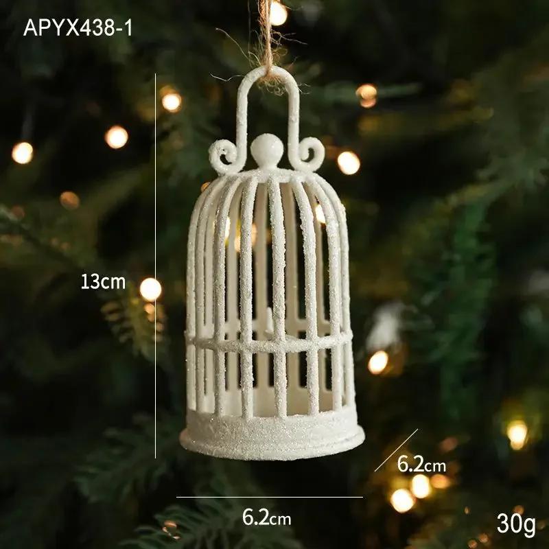 Weiße Plastik-Weihnachtsornamente Glitzerndes Reh Stern Glocke Weihnachtsbaumschmuck Hängende Anhänger für Zuhause Weihnachtsdeko