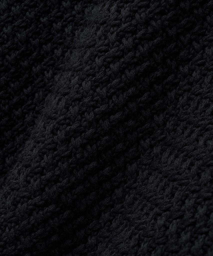 NOIRER Oversized Heavy Polo Knit (Black)