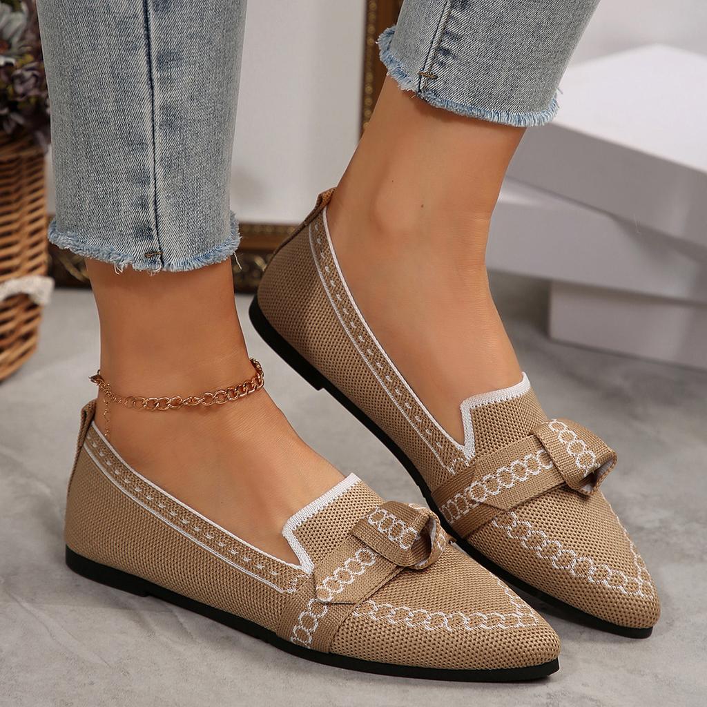 Fashion Women's Shoes Loafers Ballet Flats Pointed Toe Barefoot Slip-on Casual Low Heel Luxury Brand Woman Shoe New in Butterfly