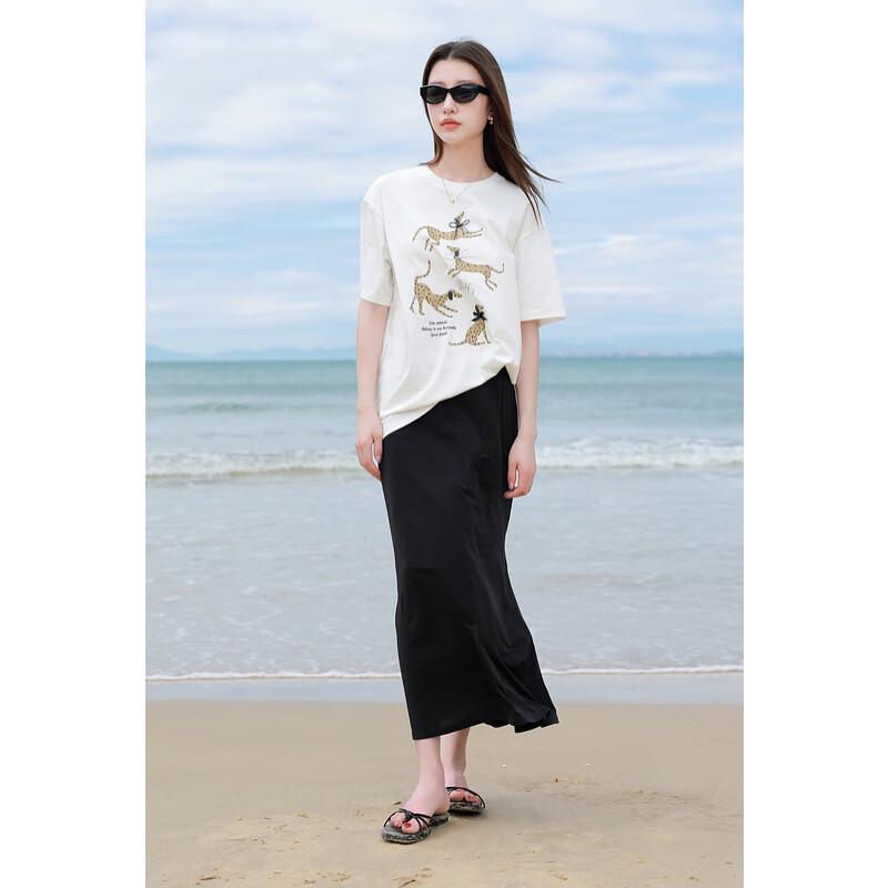 Women's Plus Size Cooling Sunshield Drop Shoulder T-Shirt with Fun Print